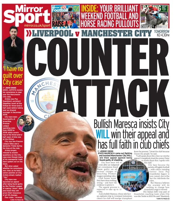 The back page of the Daily Mirror