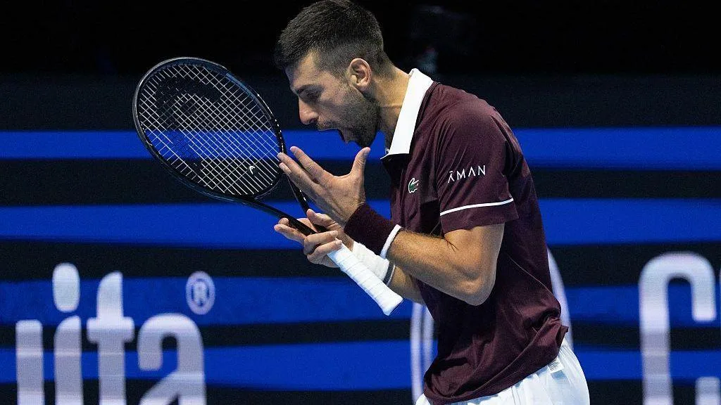 Novak Djokovic is frustrated during his defeat by Jan-Lennard Struff