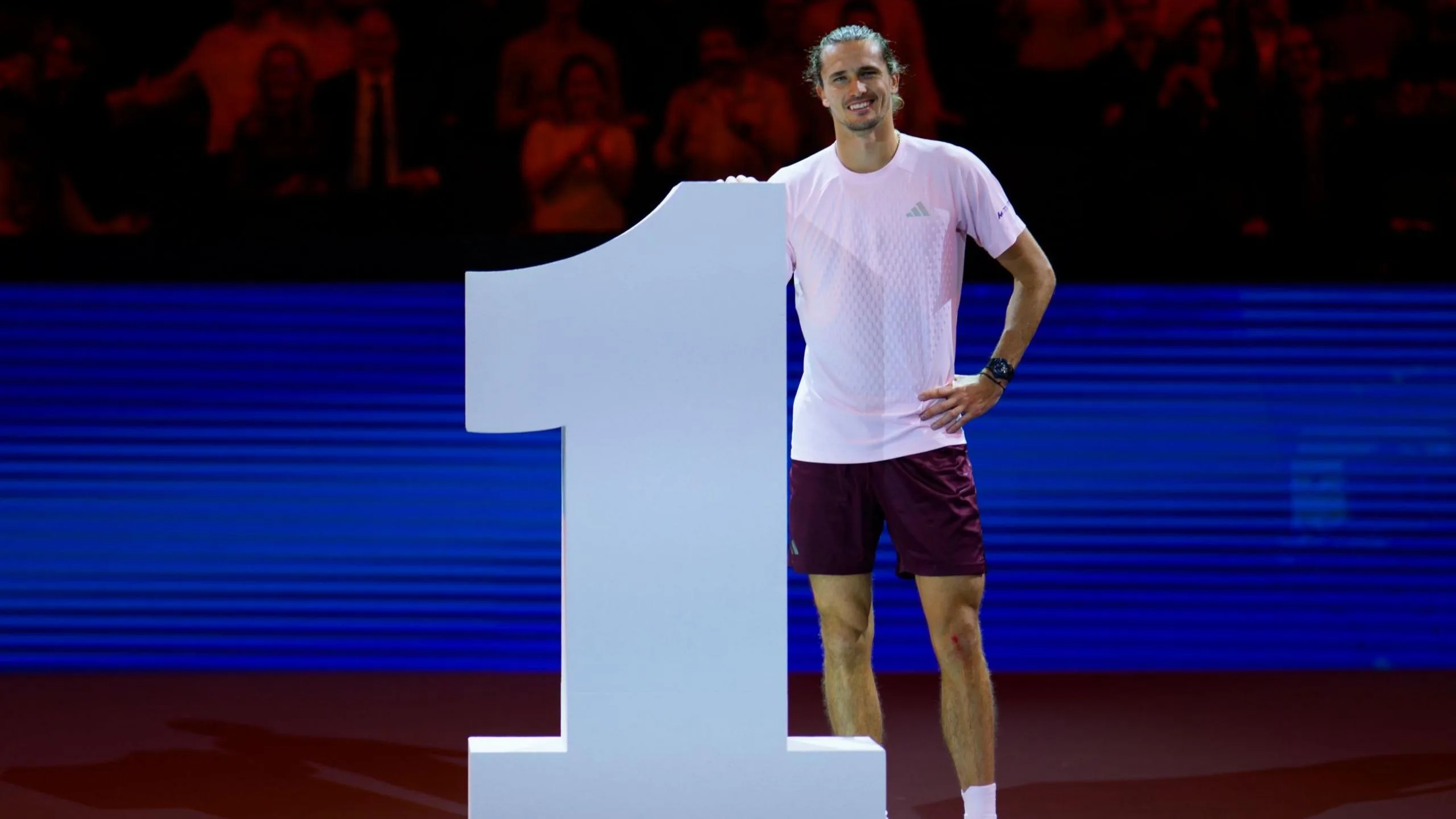 Alexander Zverev celebrates becoming the world number one