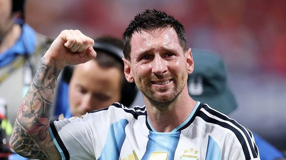 Lionel Messi in action for Argentina
