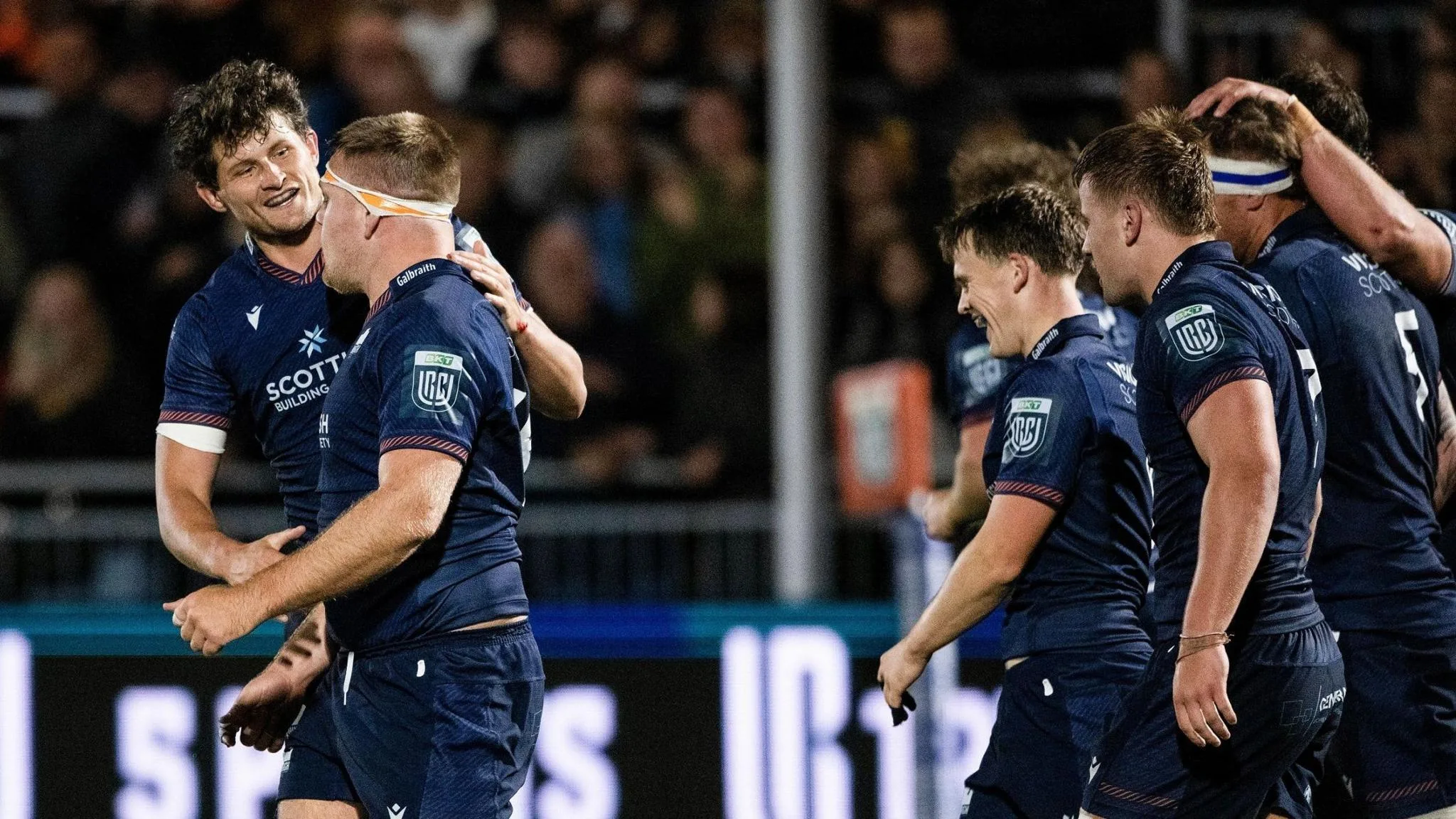 Edinburgh celebrate a try in their win over Stormers