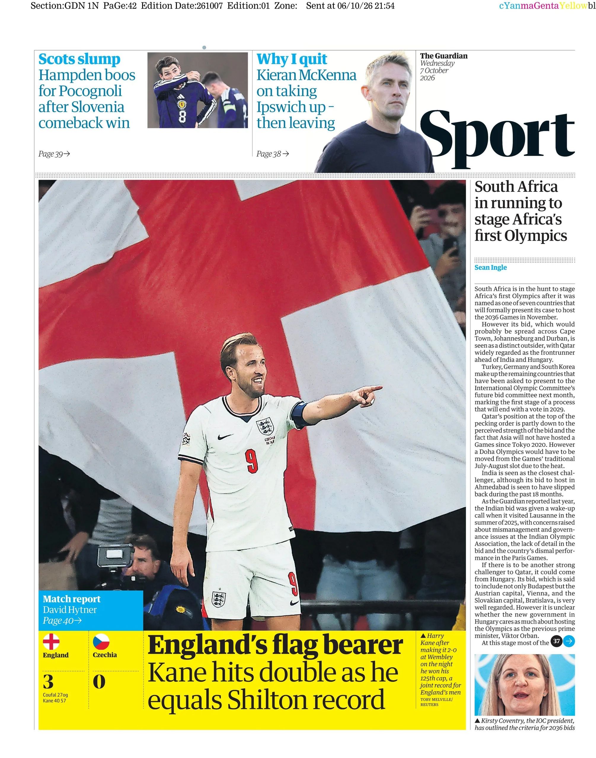 Guardian sports section
