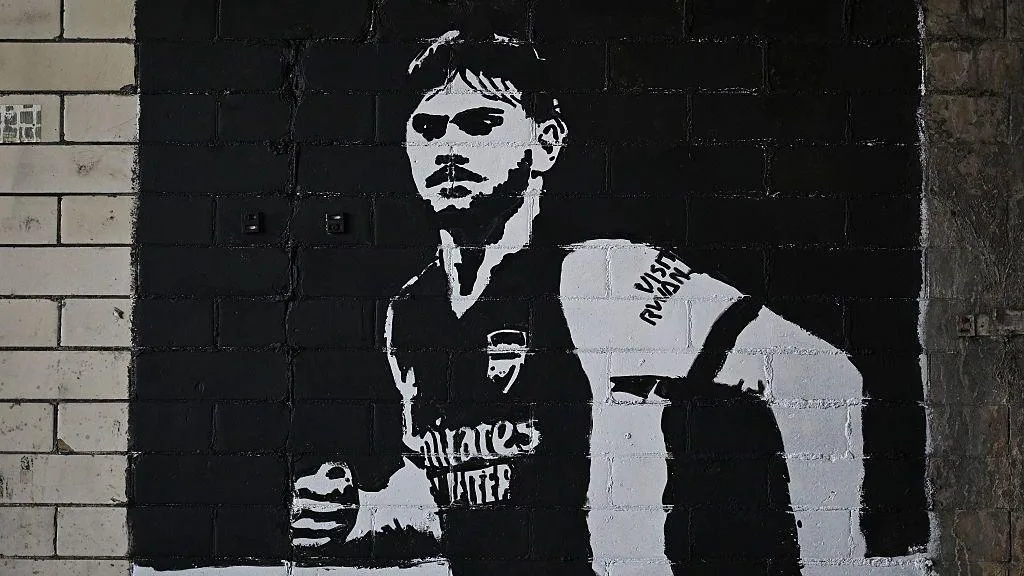 A mural paying tribute to Vigar at Arsenal