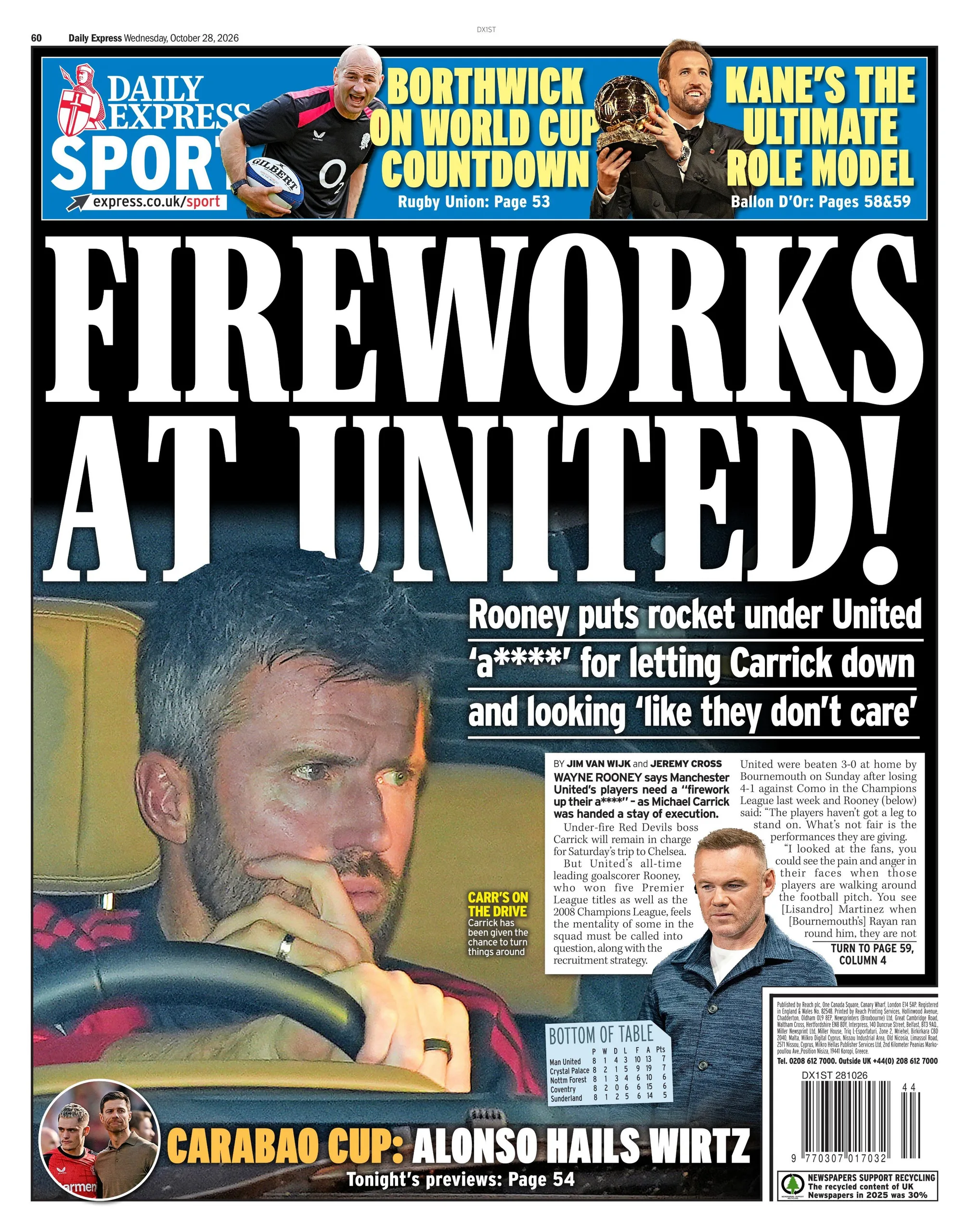 Daily Express back page