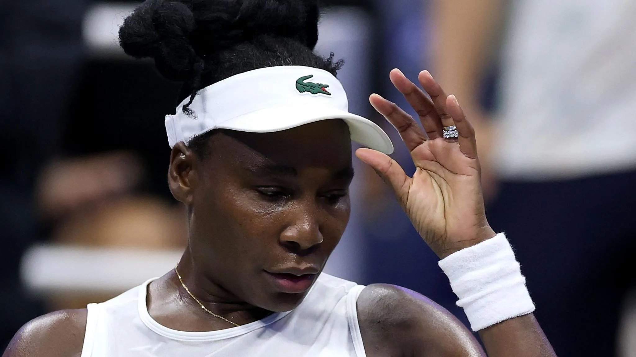 Venus Williams reacts