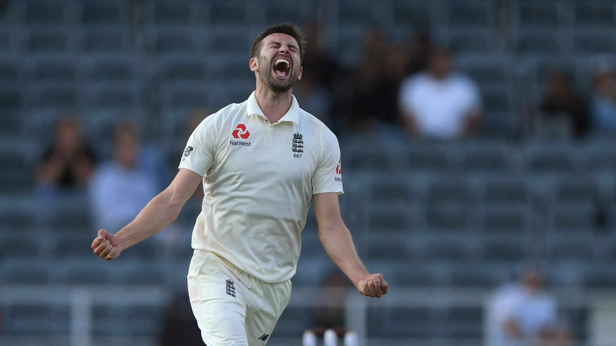 Mark Wood celebrates wicket against South Africa