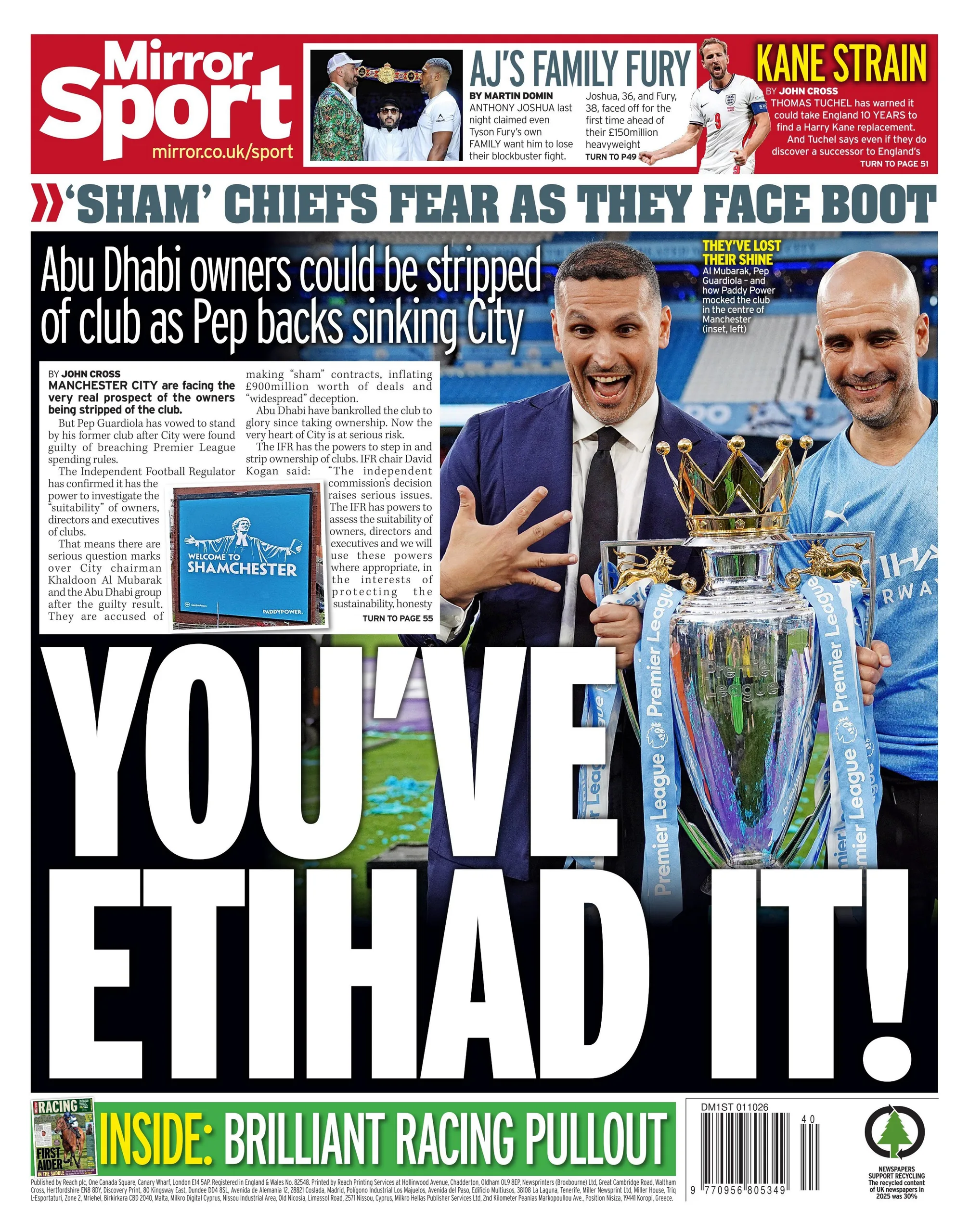 Back page of the Mirror