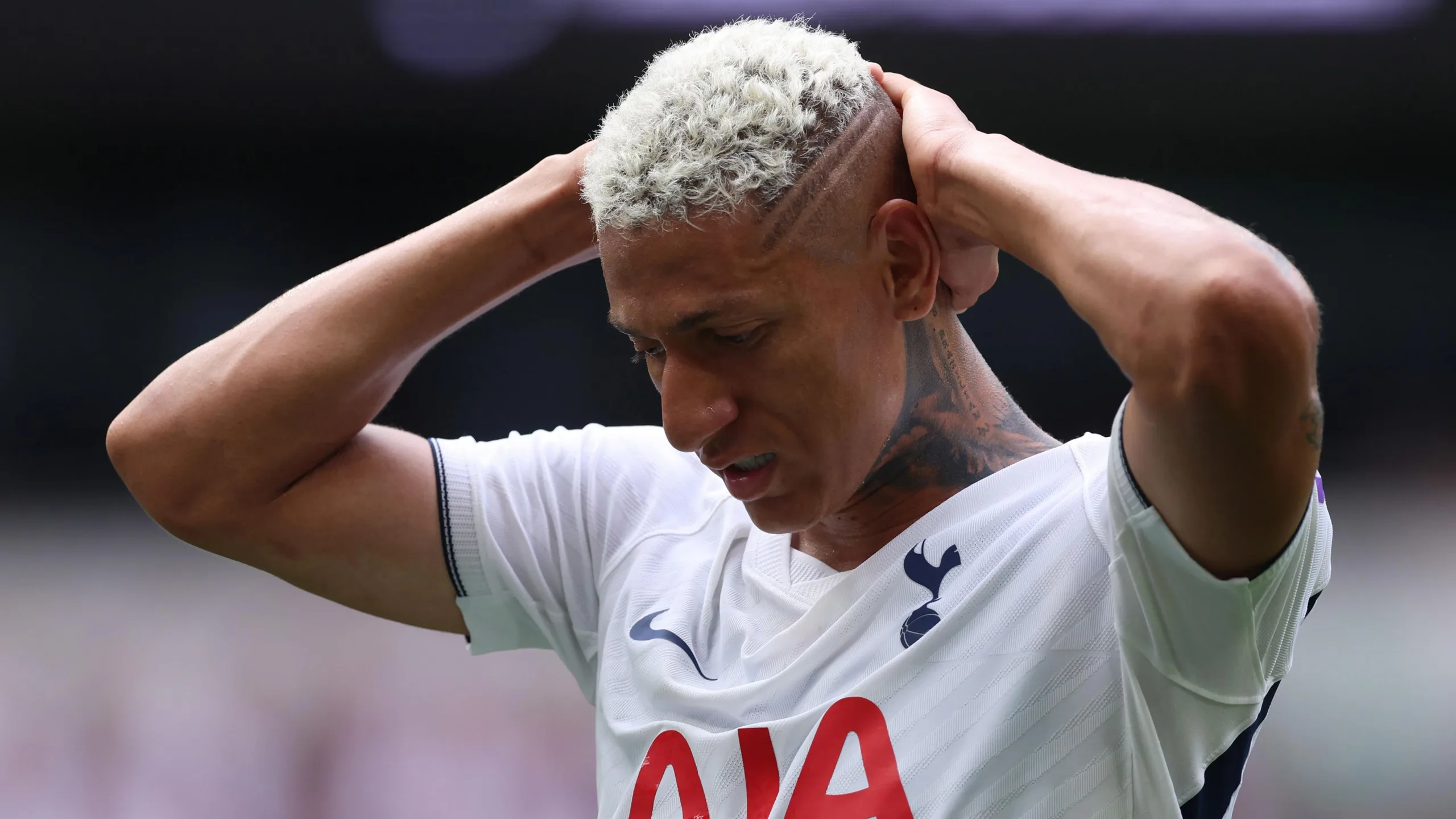 Richarlison of Tottenham Hotspur reacts during the pre-season friendly match between Tottenham Hotspur and TSG Hoffenheim