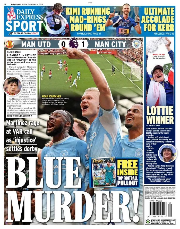 Daily Express back page