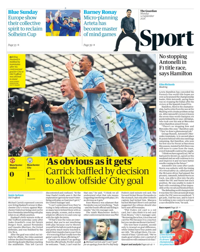 Guardian back page