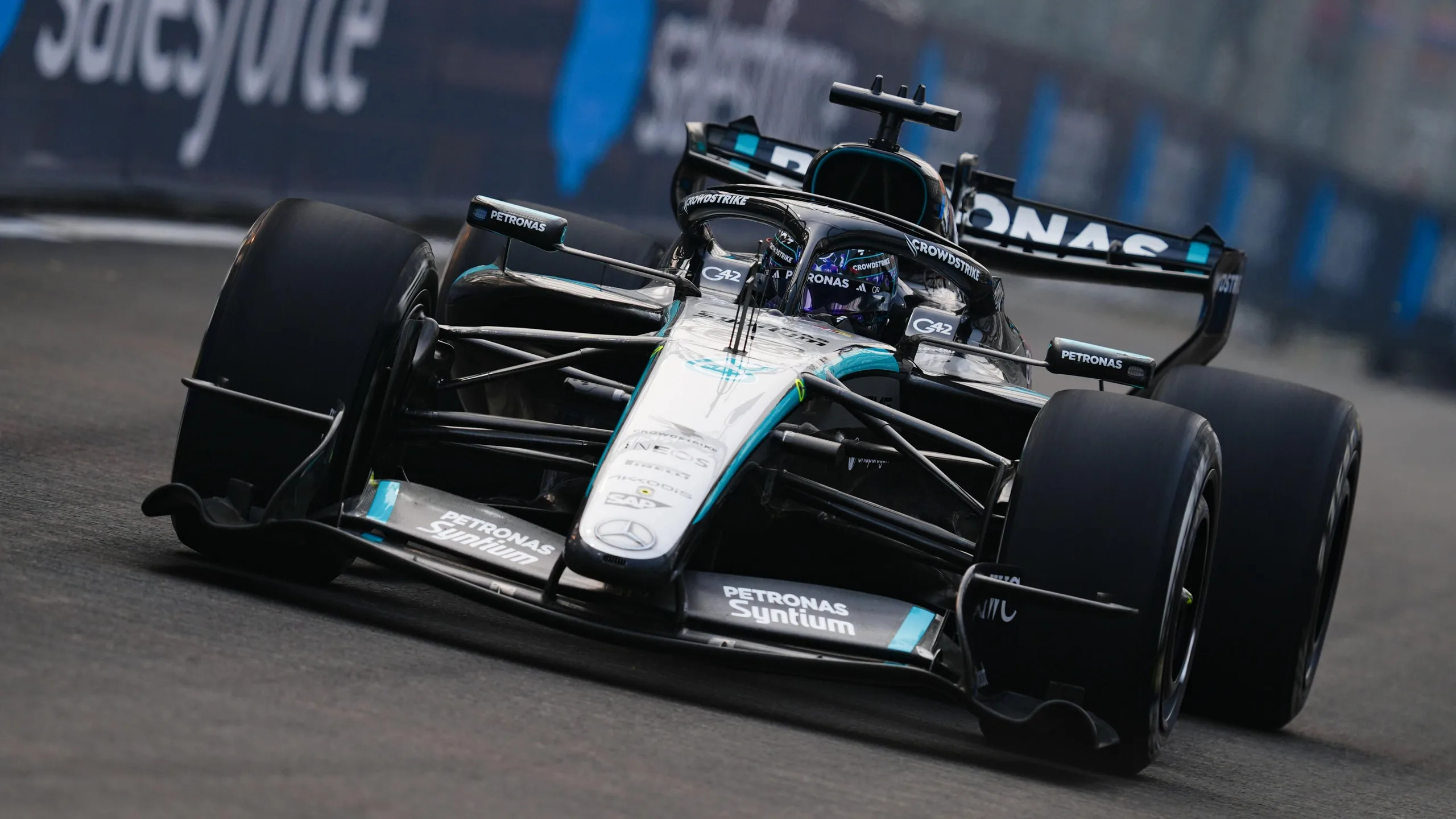Mercedes' George Russell during Singapore Grand Prix practice