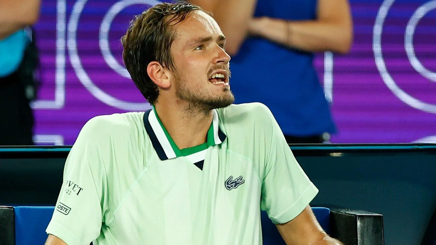 Daniil Medvedev argues with the umpire during the 2022 Australian Open