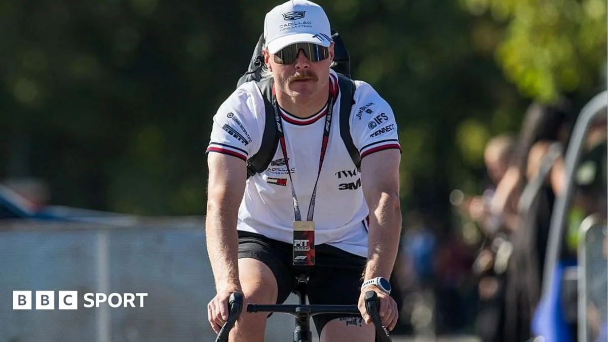Bottas cycling from Malaysia to Singapore Grand Prix