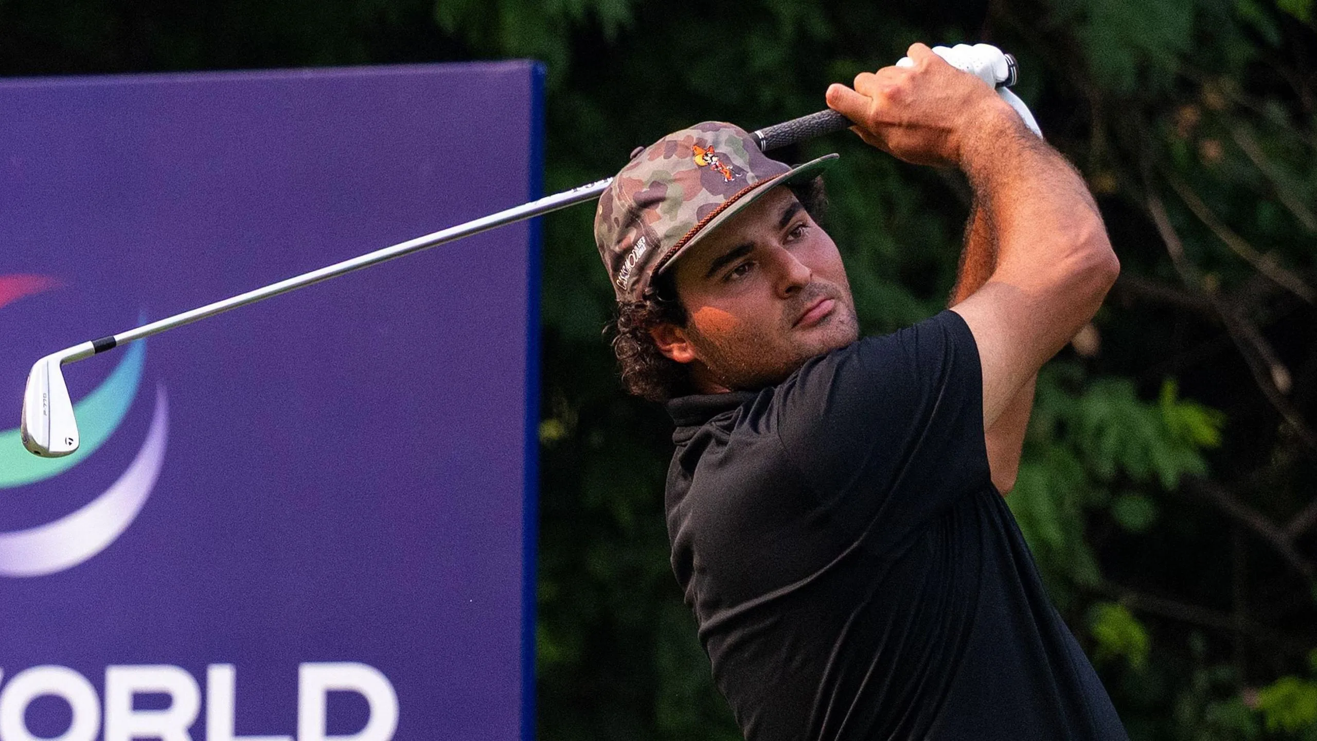 Eugenio Chacarra hits a shot during the third round of the India Championship