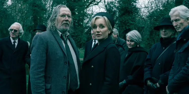 Gary Oldman and Kristin Scott Thomas in Slow Horses Season 6 Episode 1