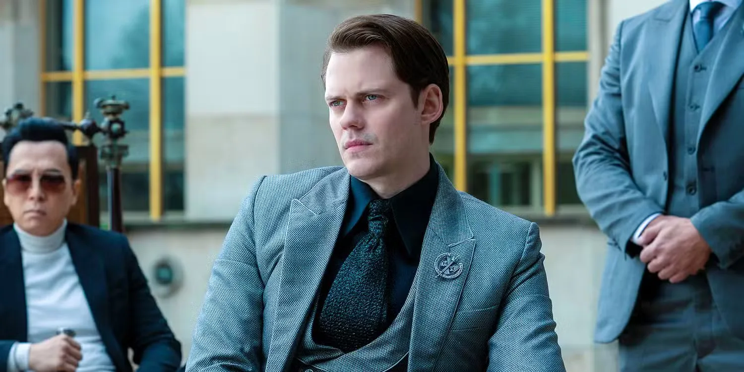 Bill-Skarsgård with Donnie Yen sitting behind him in John-Wick-Chapter-4