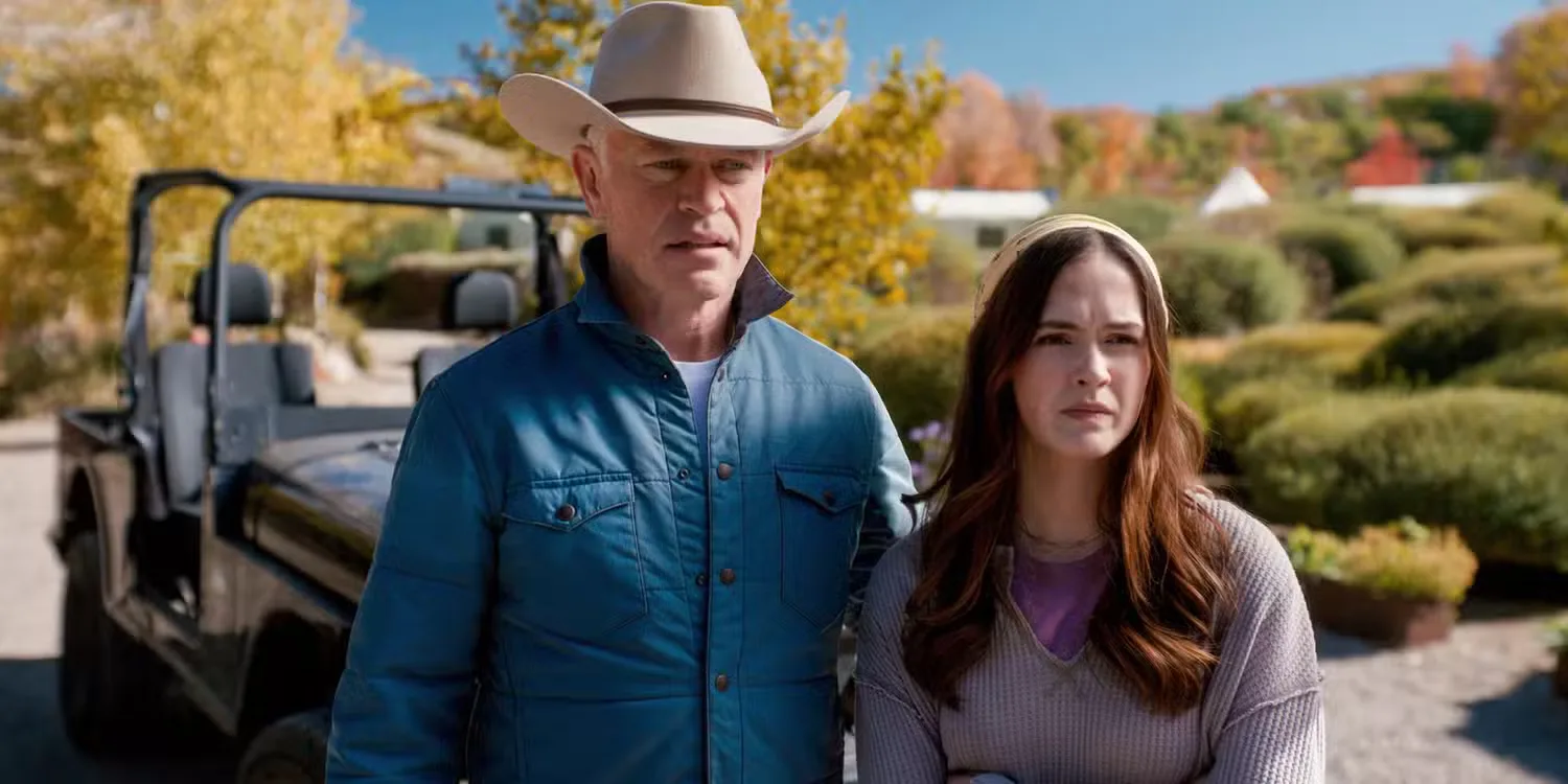 Ian (Neal McDonough) and his daughter Claire Ross (Olivia Sanabia) in 'Homestead' (2024)