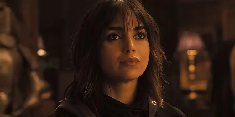 close-up of Melissa Barrera in Abigail
