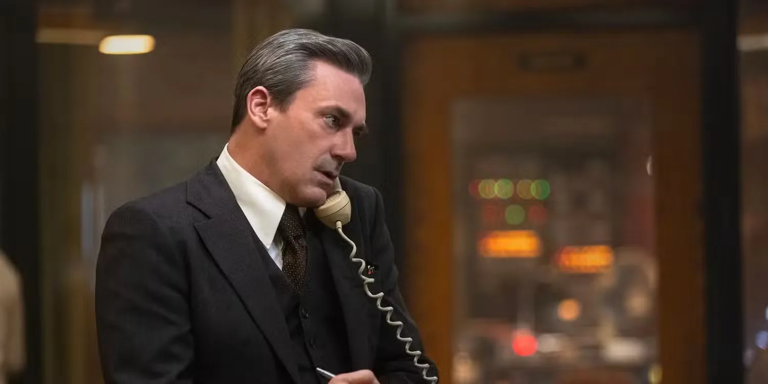 Jon Hamm as Fred Heckman on the phone in 'American Hostage'