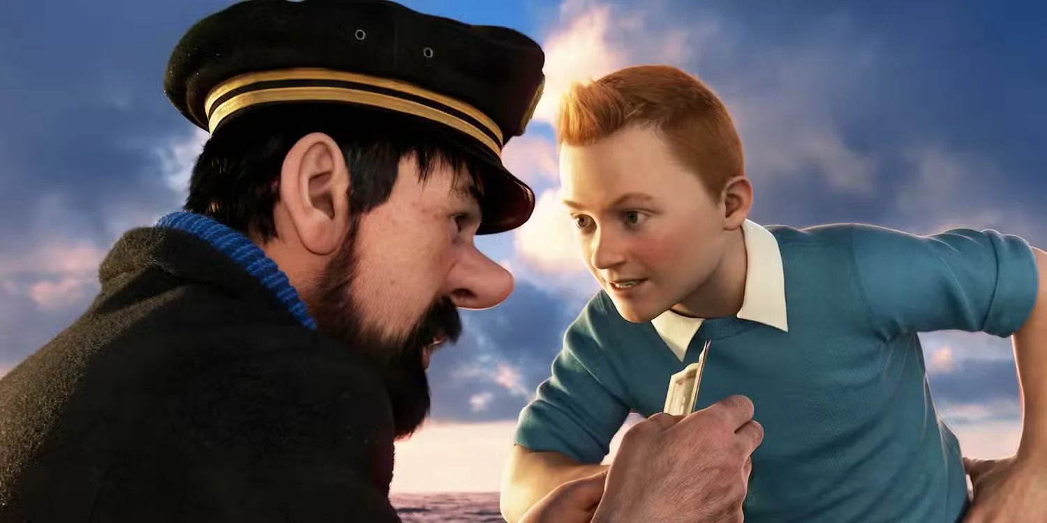 Tintin and Captain haddock talking in The-Adventures-of-Tintin