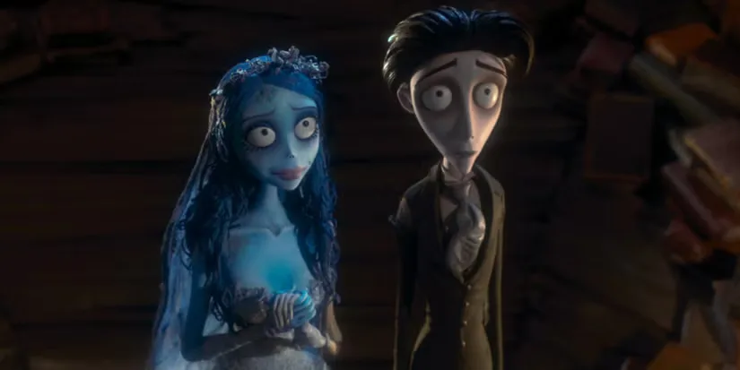 Helena Bonham Carter and Johnny Depp starring as Emily and Victor in the classic Tim Burton movie 'The Corpse Bride.'