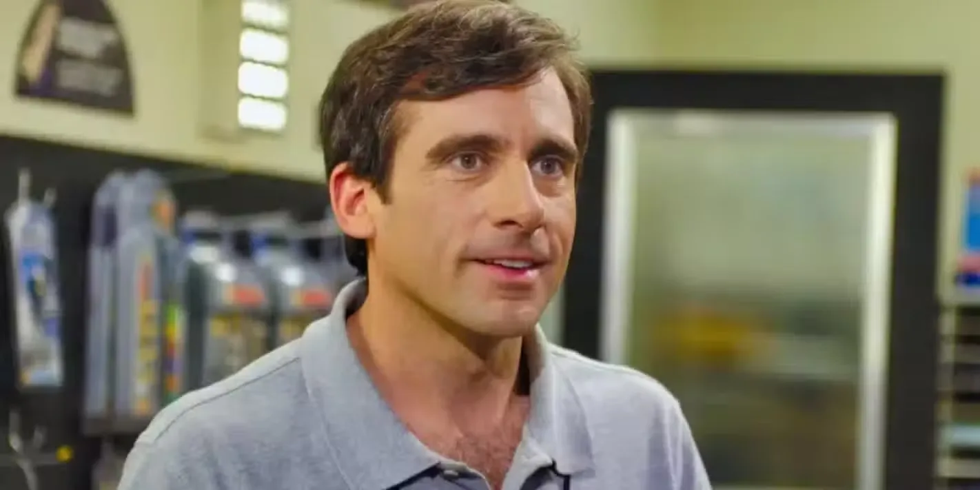 Steve Carell smiling in The-40-Year-Old-Virgin