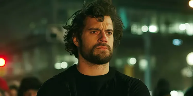 Henry Cavill stands pensive at night in Night Hunter