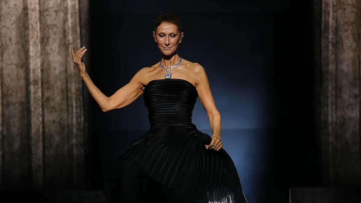 Singer Celine Dion performs during the opening concert of her "Celine Dion Paris 2026" residency at the Plenitude Arena in Nanterre, France, outside Paris, Saturday, Sept. 12.