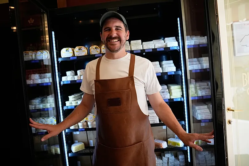 Owner of Le Butter Shop, Erwan Leo, in his shop devoted entirely to butter in Paris, France