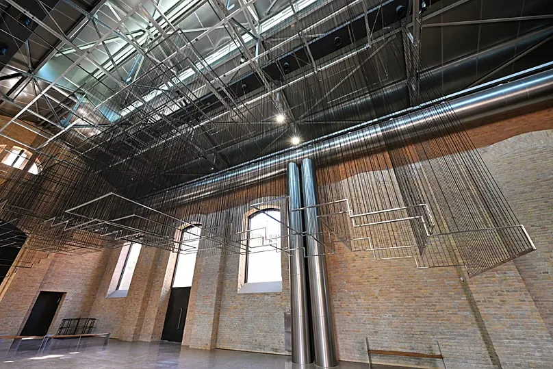 Flying Carpets (2011) by Berlin-based Tunisian-Ukrainian artist Nadia Kaabi-Linke