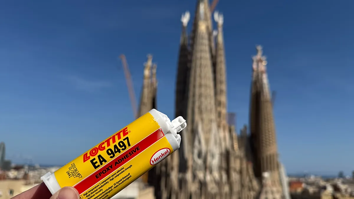 Loctite with Barcelona’s Sagrada Família in the background