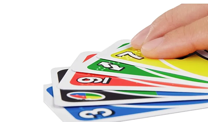 Close-up of cards from the game