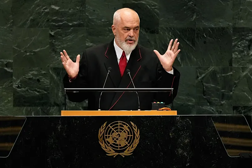 Albania's Prime Minister Edi Rama speaks during the United Nations General Assembly in New York, 25 September, 2026