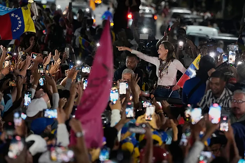The Venezuelan opposition leader and Nobel Peace Prize laureate María Corina Machado arrives in Caracas on Sunday 25 October 2026.
