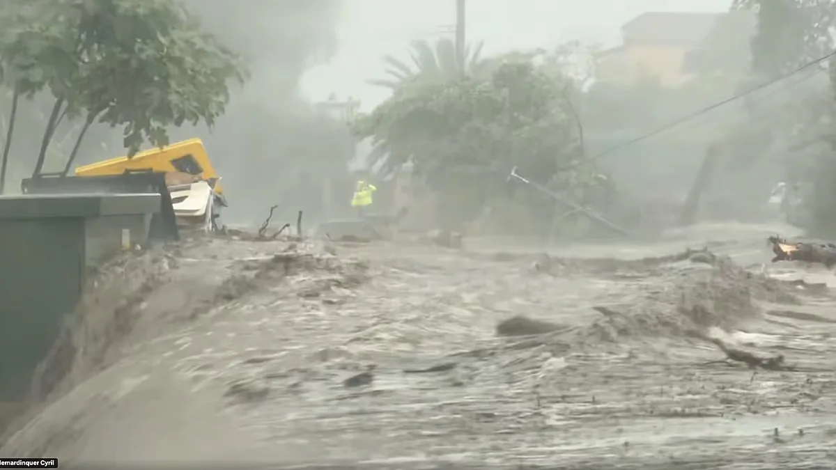 Flooding in Ghisonaccia, Haute-Corse department, France, Tuesday 20 October 2026.