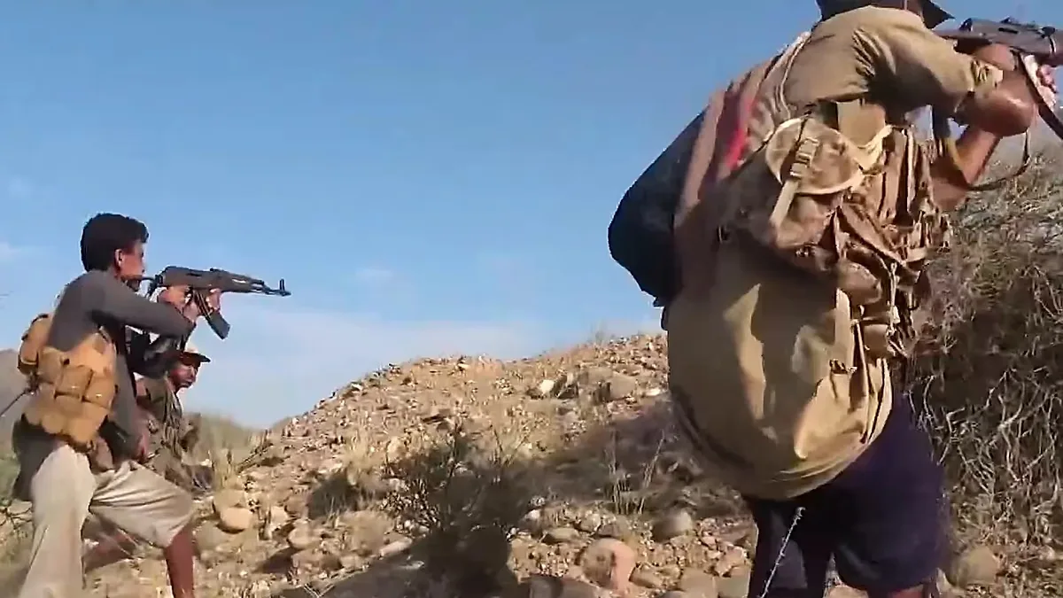 Image taken from undated video released by the Ansar Allah Media Office, the media arm of Yemen's Houthi rebels, on Tuesday, Sept. 22, 2026, reportedly shows Houthi fighters.