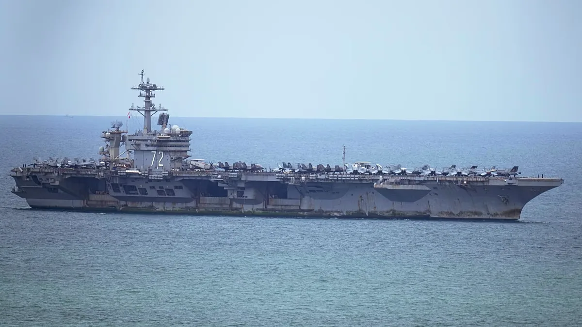 The US Navy aircraft carrier USS Abraham Lincoln arrives at the port in Laem Chabang, 2 September, 2026