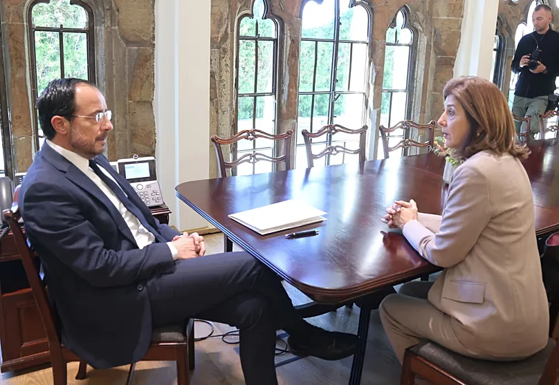 Nikos Christodoulides and Maria Angela Holguin