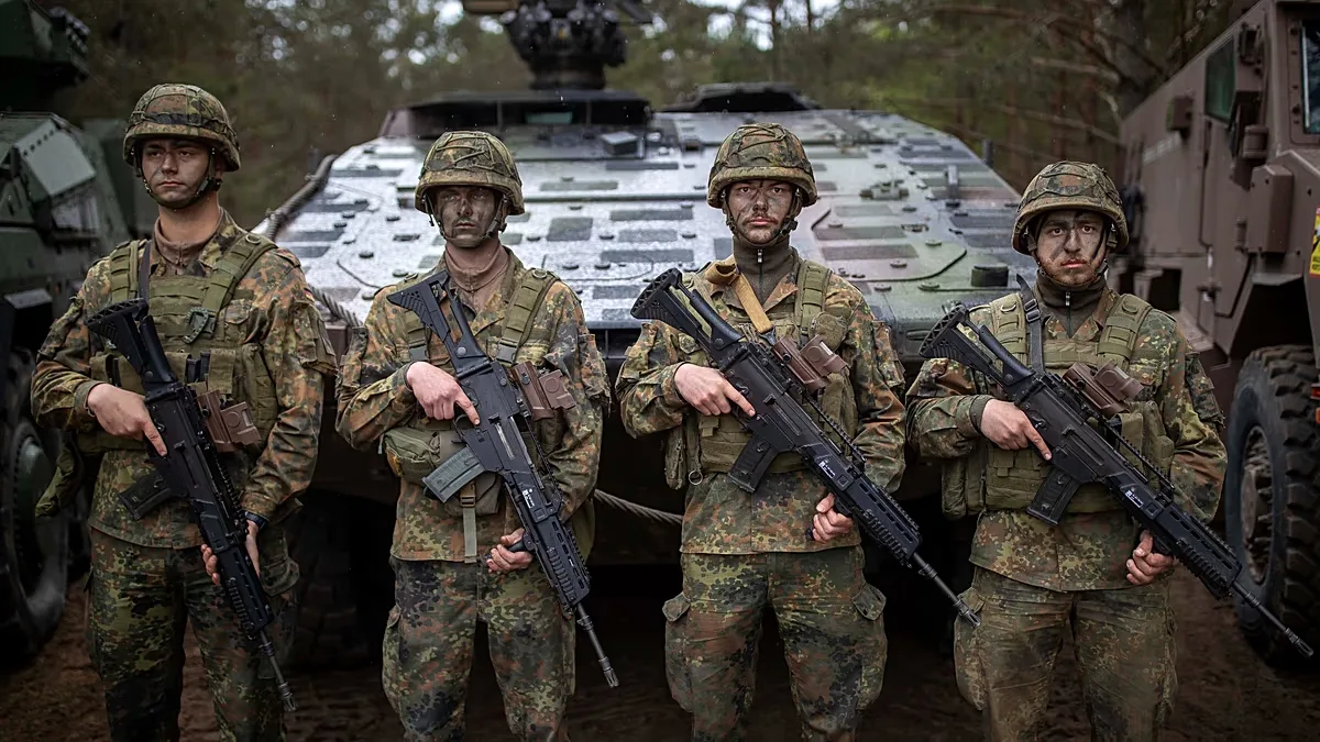 German Bundeswehr soldiers at the Training Range in Pabrade near the capital of Vilnius, Lithuania, Monday, 6 May, 2024.