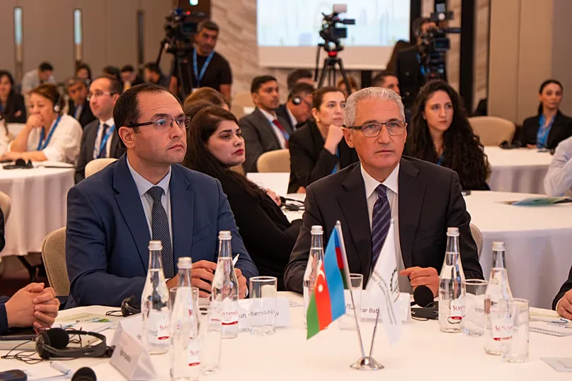 Majnun Mammadov, Minister of Agriculture of Azerbaijan and Mukhtar Babayev, Representative of the President of the Republic of Azerbaijan for Climate Issues, COP29 President