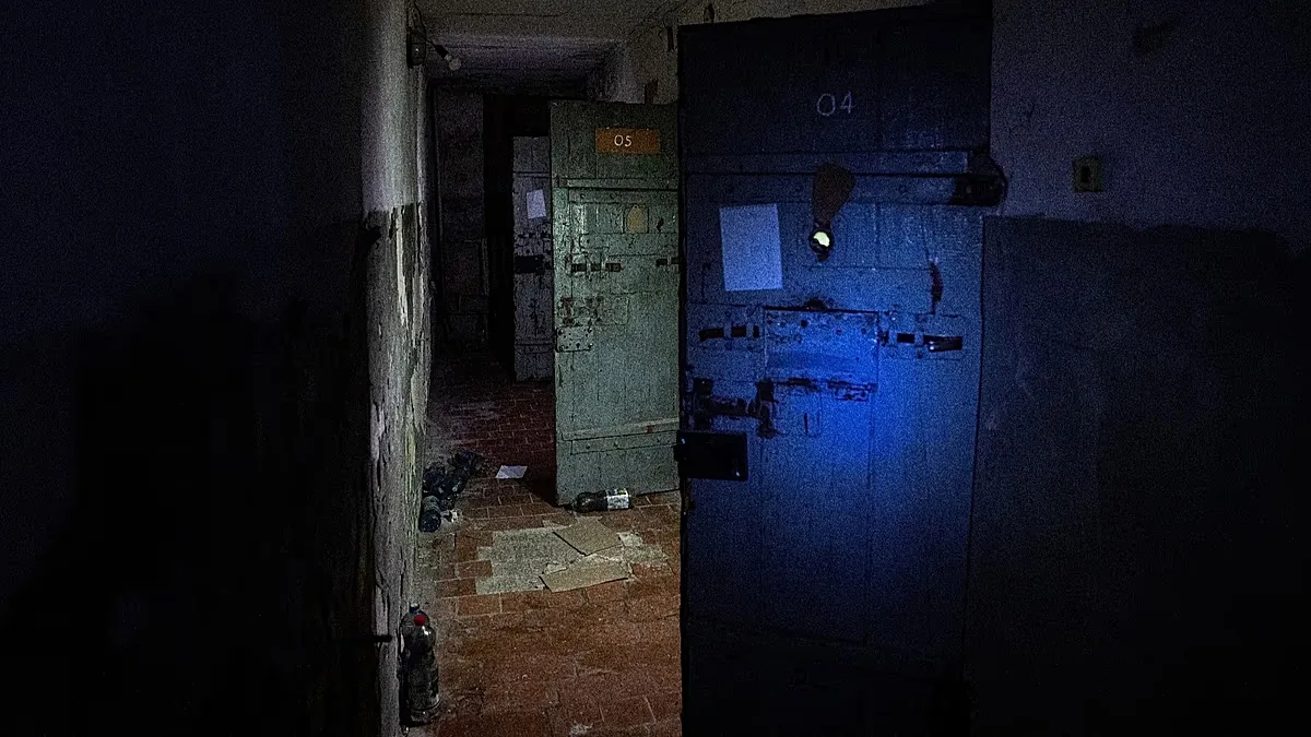 Basement of the police station used by Russian forces to detain and torture Ukrainians in the liberated city of Izium, Ukraine