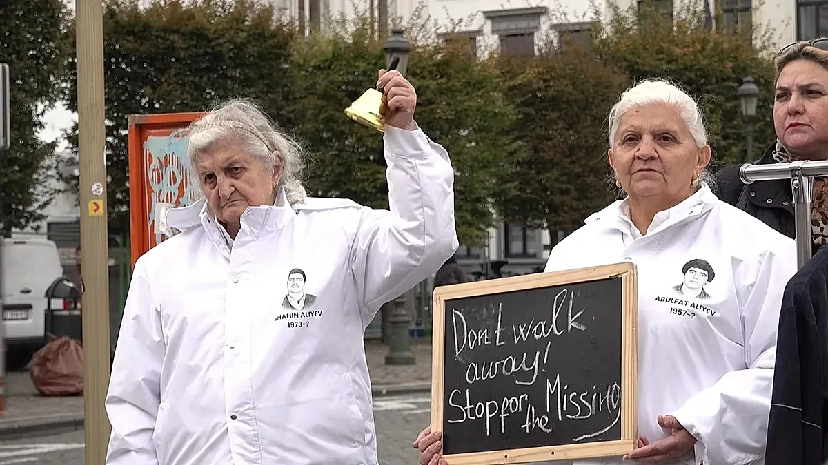 Members of the “Garabagh Missing Families” Public Union rally for international support