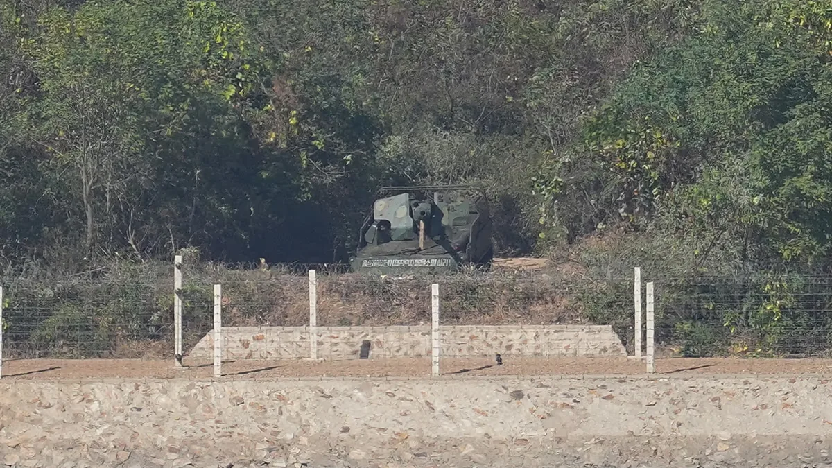 A North Korean artillery weapon seen from an observatory in Gimpo, South Korea, 27 October 2026.