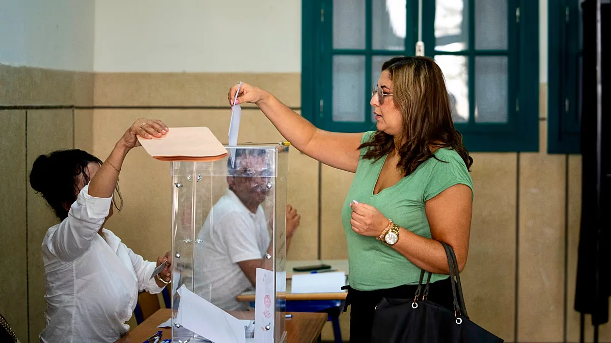 A woman casts her ballot at a polling station in Rabat, Morocco, on 23 September 2026.