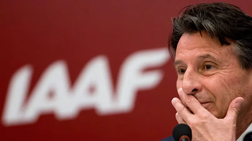 Sebastian Coe shortly after his election as IAAF president on 19 August 2015 in Beijing