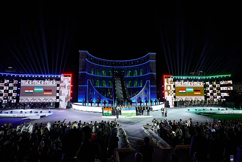 Uzbekistan, India and Germany take the podium at the closing ceremony of the 46th FIDE Chess Olympiad in Samarkand.