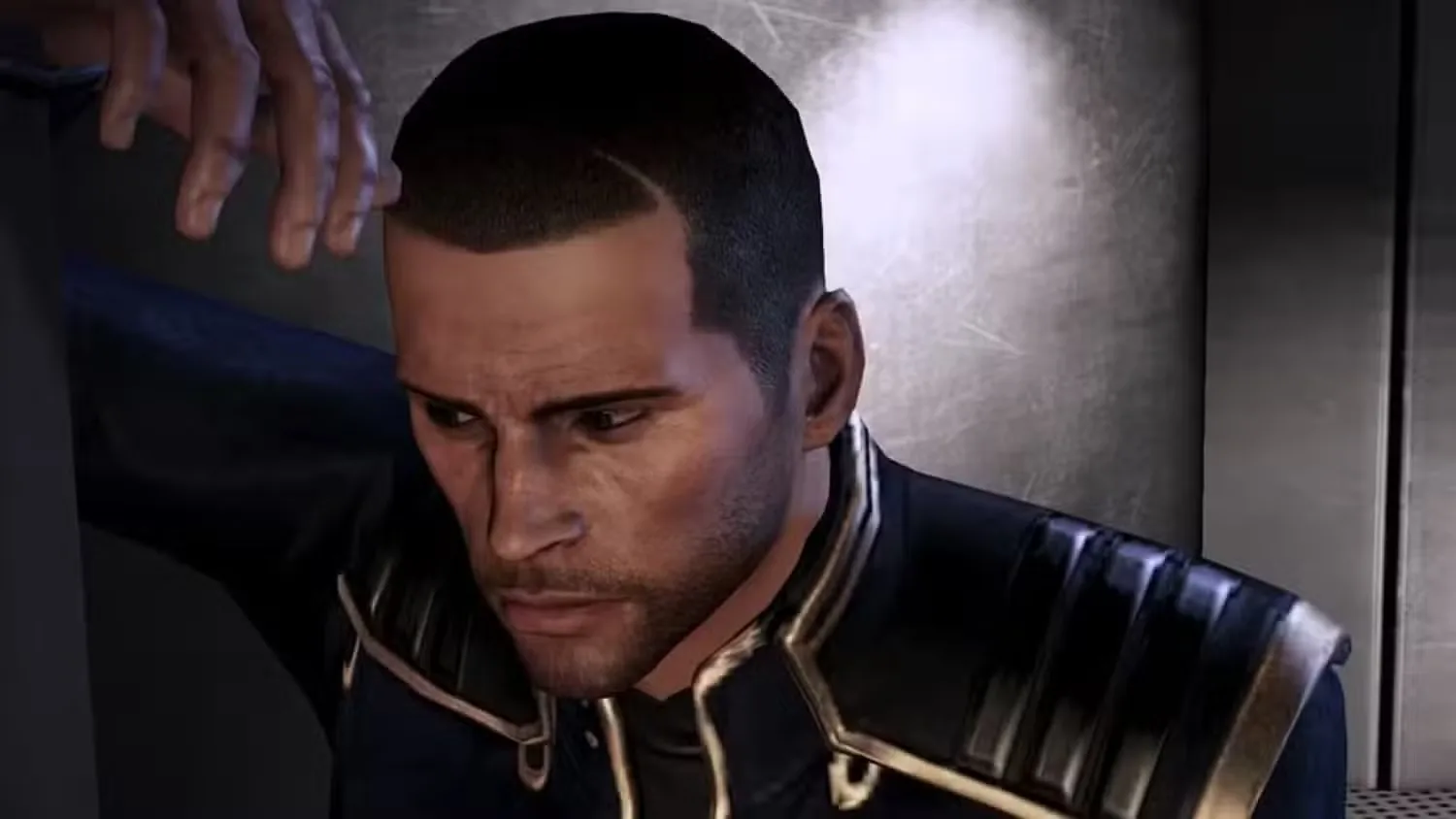Commander Shepherd looking upset