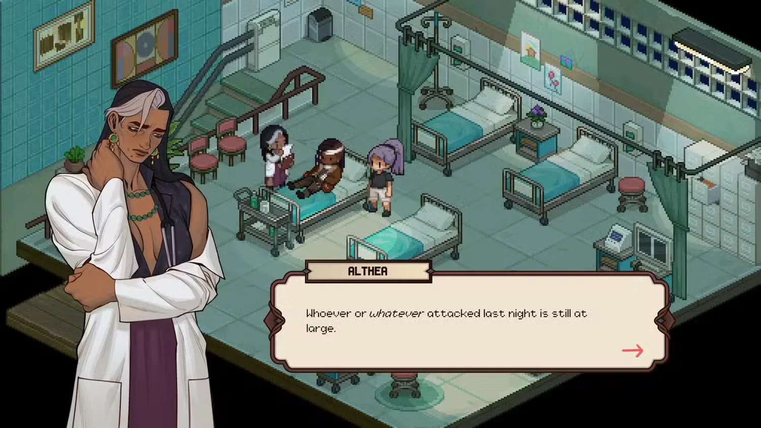 A concerned doctor in Grave Seasons