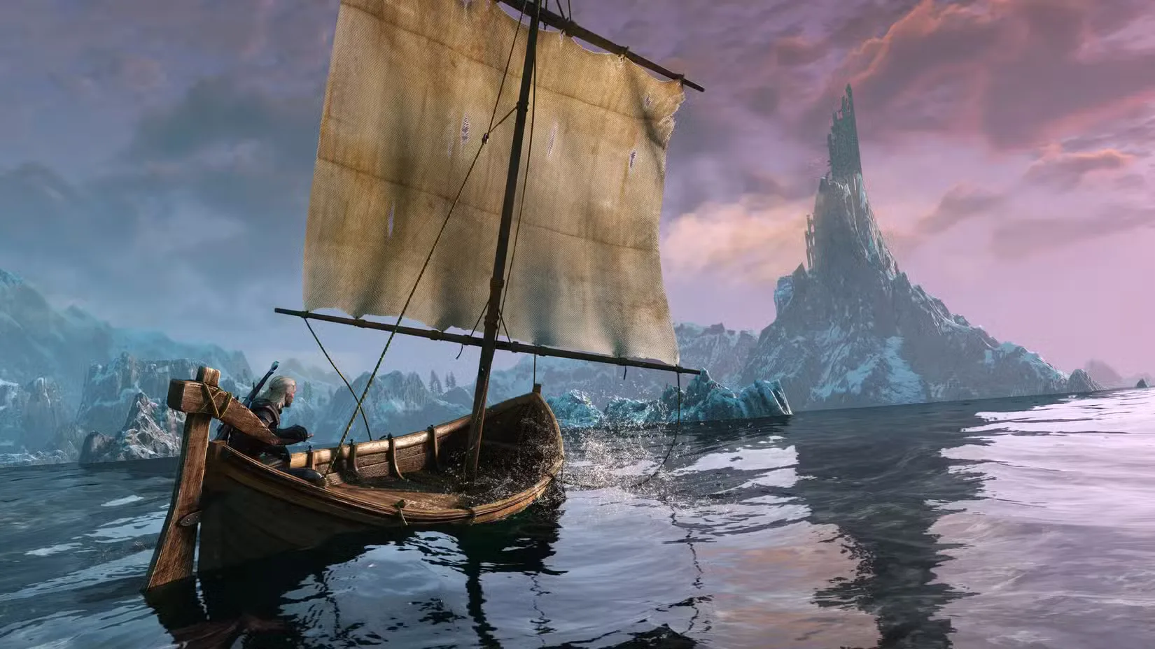 Geralt sails his little boat