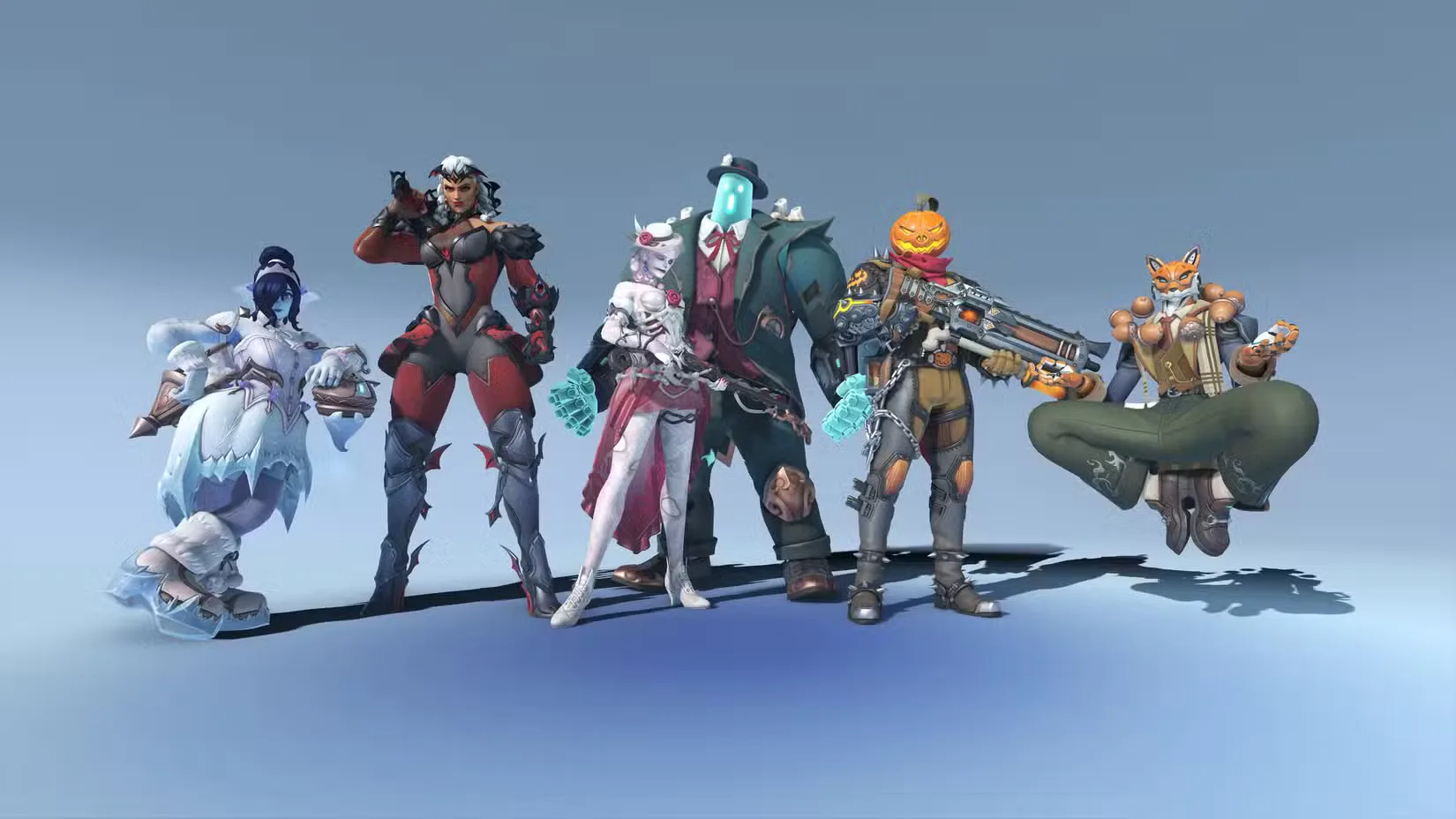 Overwatch season 5 battle pass hero skins for Mei, Junker Queen, Ashe and BOB, Soldier 76 and Zenyatta